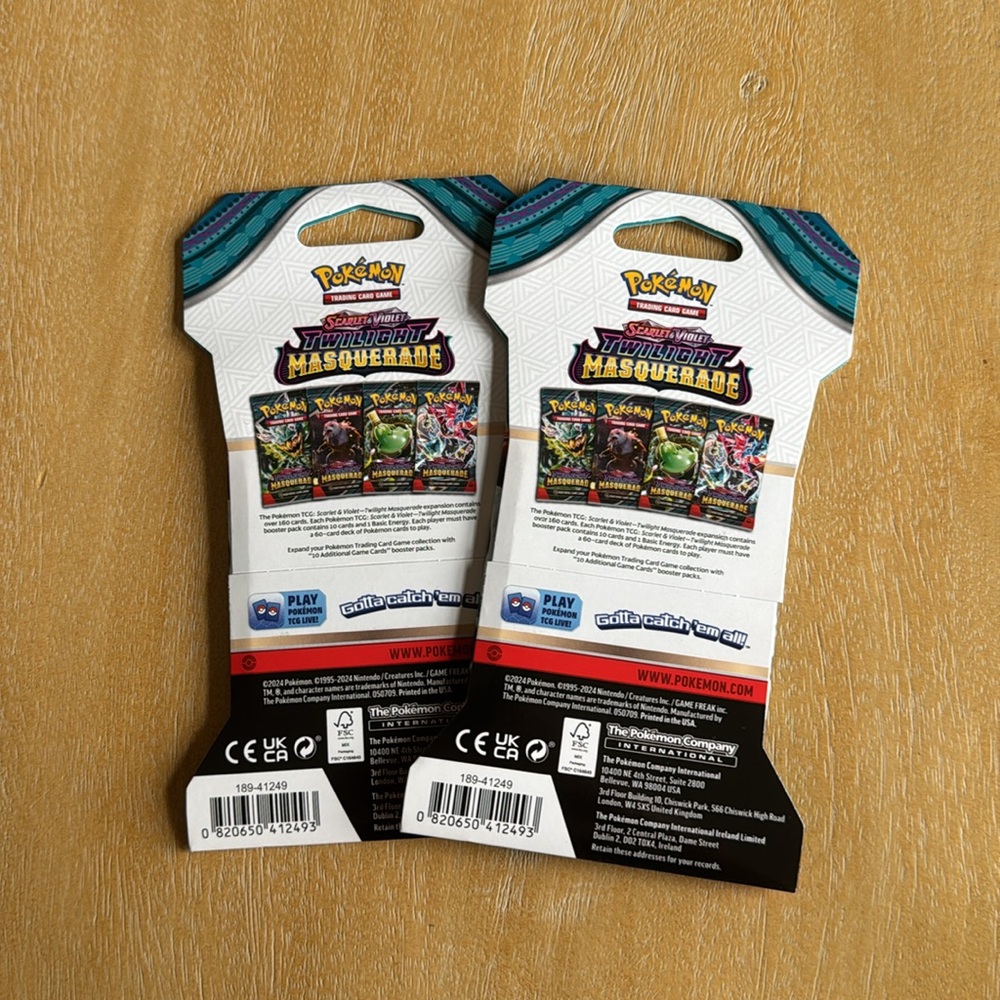NEW Pokemon Twilight Masquerade TCG Booster Pack - Set of 2 - Picture 2 of 2